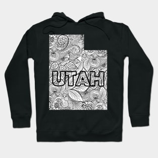 Mandala art map of Utah with text in white Hoodie